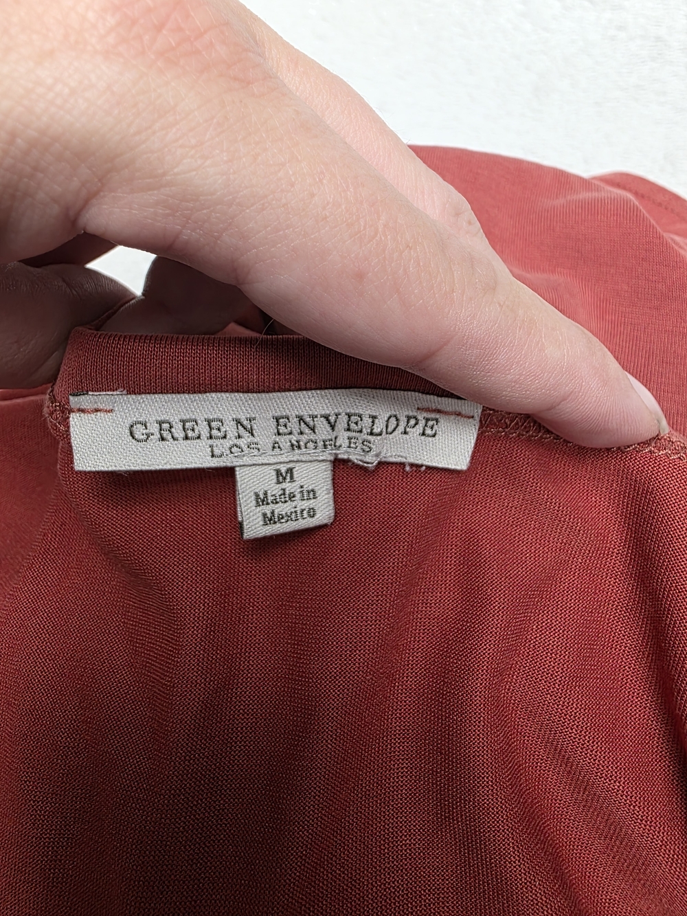 Green Envelope Tie-Front Button Tank - Rust - Picture 3 of 4